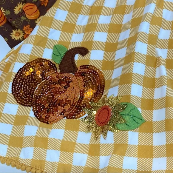 Rare Editions Toddler Girls Pumpkin Check Dress - 2 Pack 2T - Picture 10 of 14